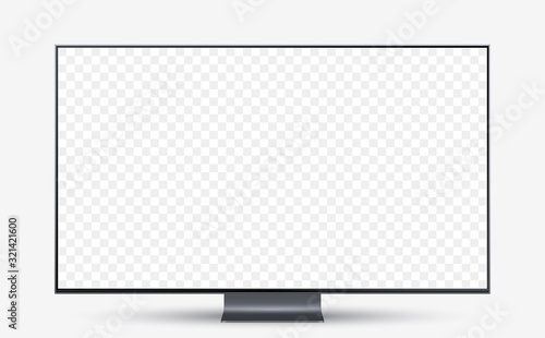 Mockup Realistic frameless television screen with blank screen for your design. Vector illustration Ai 10