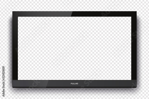 Mockup Realistic television screen with blank screen for your design. Vector illustration Ai 10