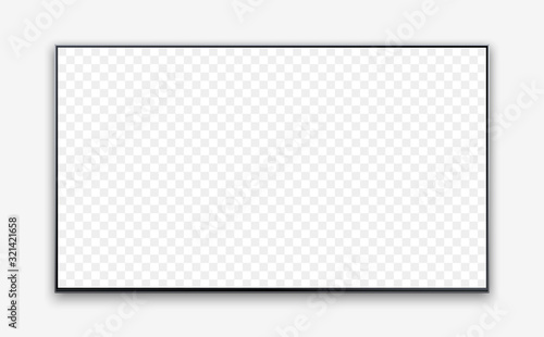 Mockup Realistic frameless television screen with blank screen for your design. Vector illustration Ai 10
