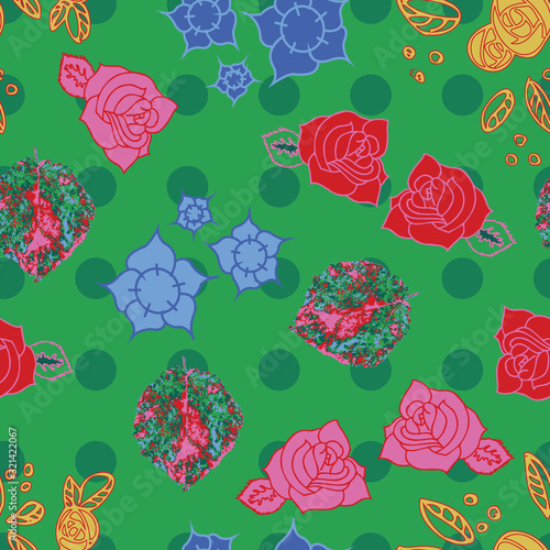 Vector Colorful Rose pattern print background design