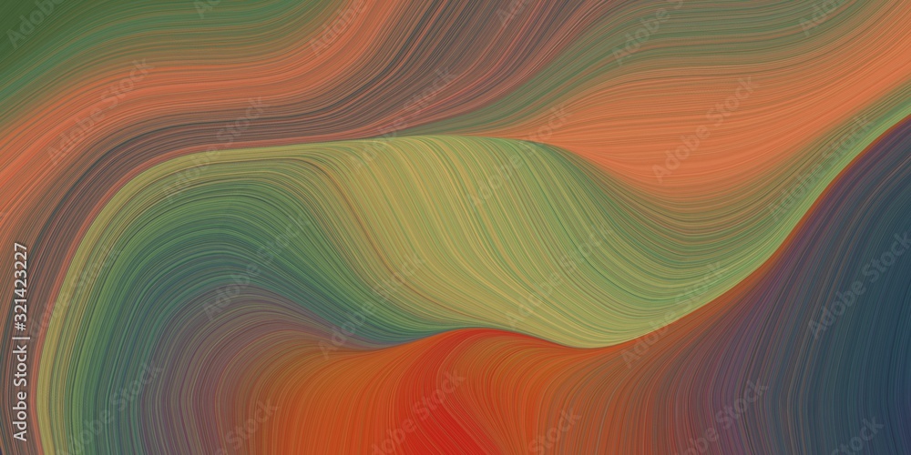 Fototapeta premium artistic flowing art with abstract waves design with pastel brown, peru and dark khaki color
