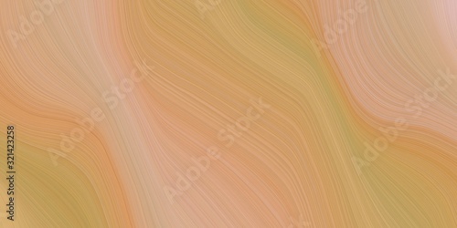 creative fluid artistic graphic with modern soft curvy waves background design with dark salmon, dark khaki and tan color