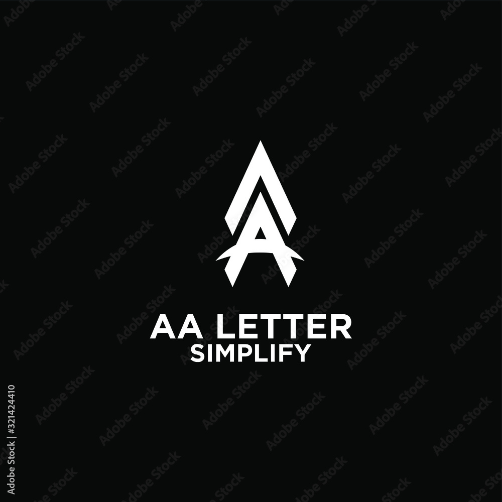 white AA simple modern letter logo design with black background white AA simple modern letter logo design with black background