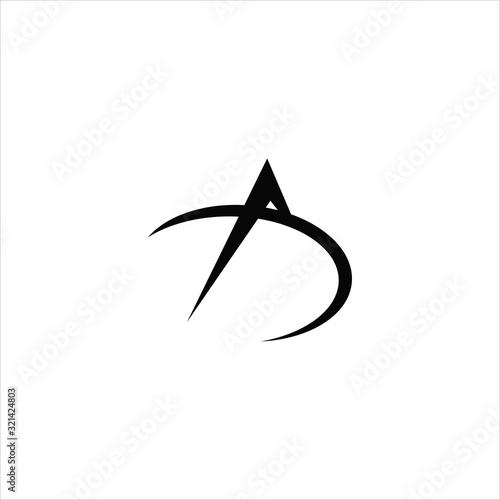 Initial letter ad or da logo design template
