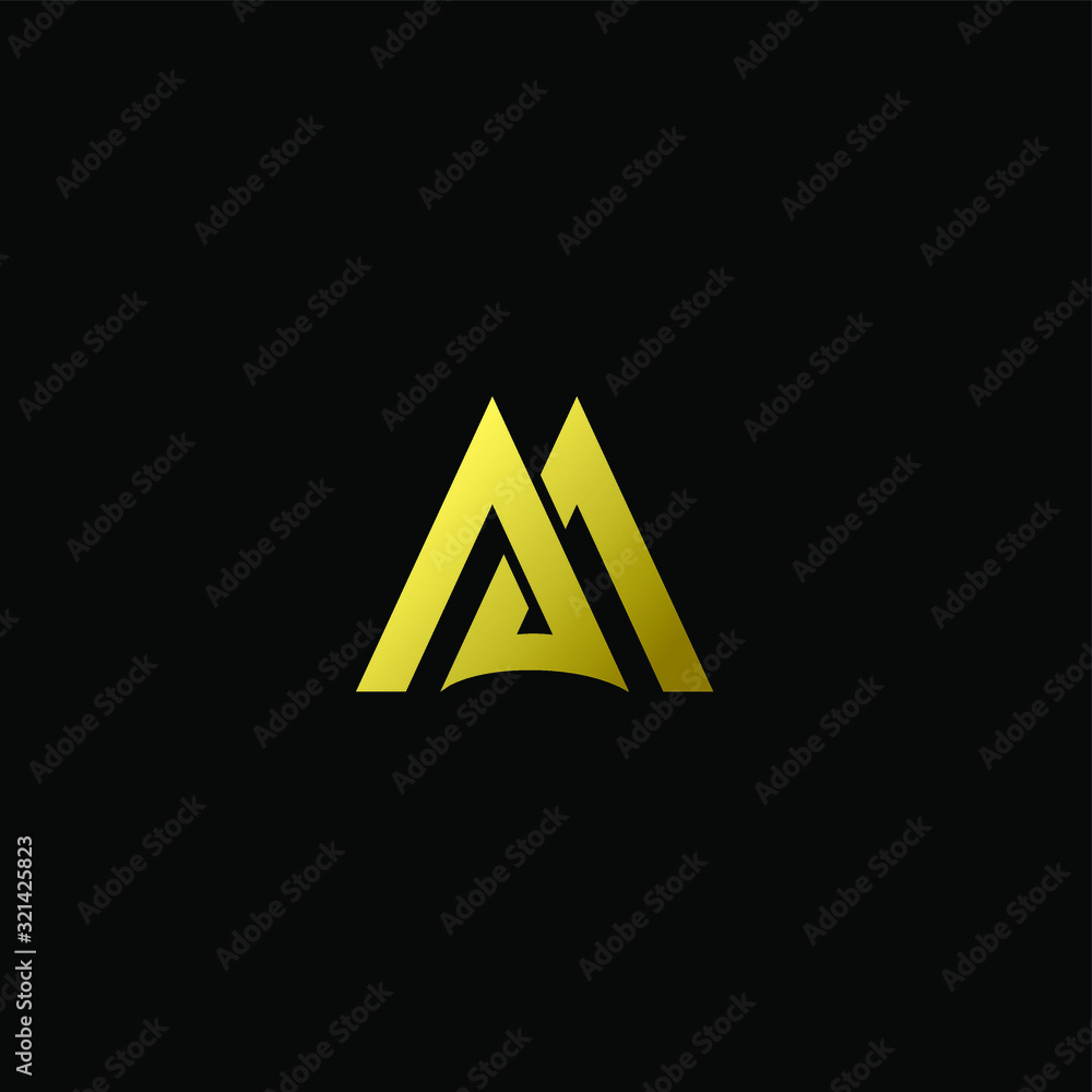 Gold AA simple letter luxury logo design with black background Gold AA simple letter luxury logo design with black background
