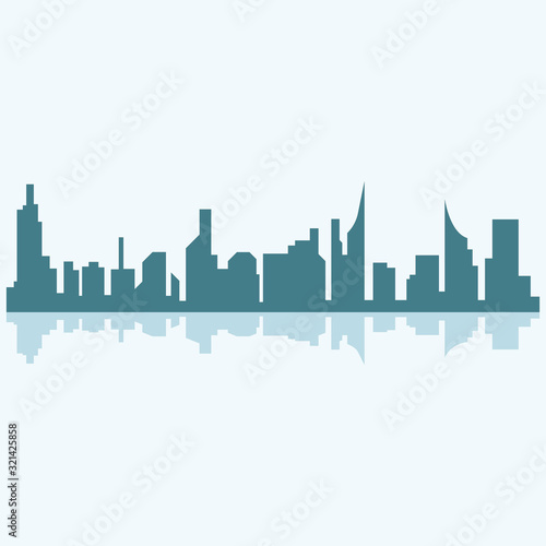 Modern City skyline . city silhouette. vector illustration in flat design