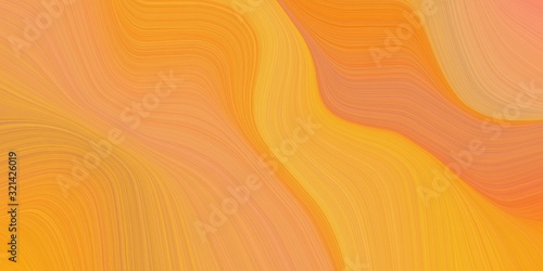 colorful creative fluid marble with modern curvy waves background illustration with pastel orange, sandy brown and golden rod color