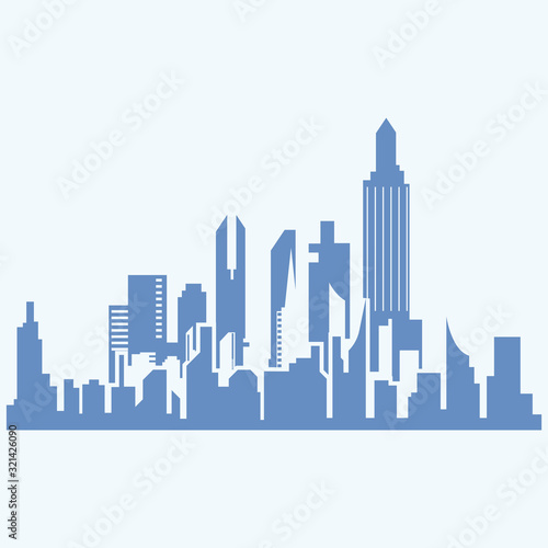 Modern City skyline . city silhouette. vector illustration in flat design