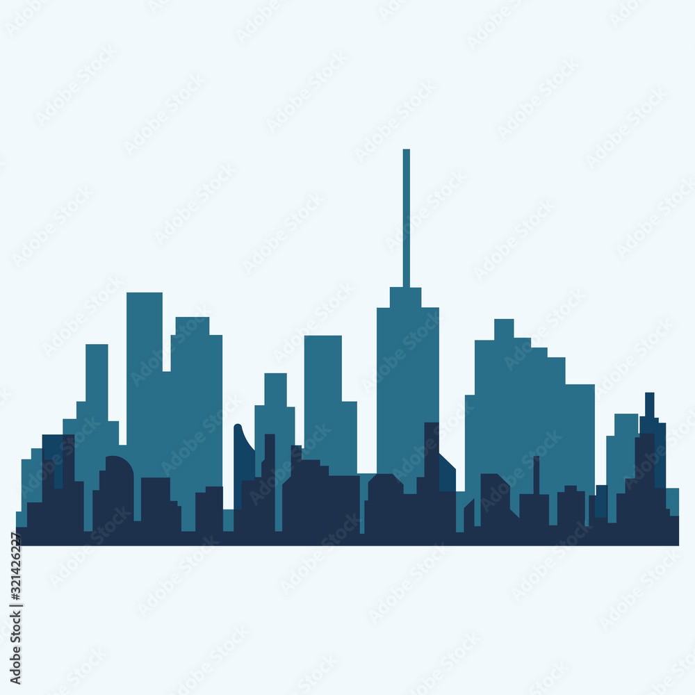 Fototapeta premium Modern City skyline . city silhouette. vector illustration in flat design
