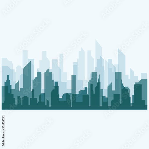 Modern City skyline . city silhouette. vector illustration in flat design