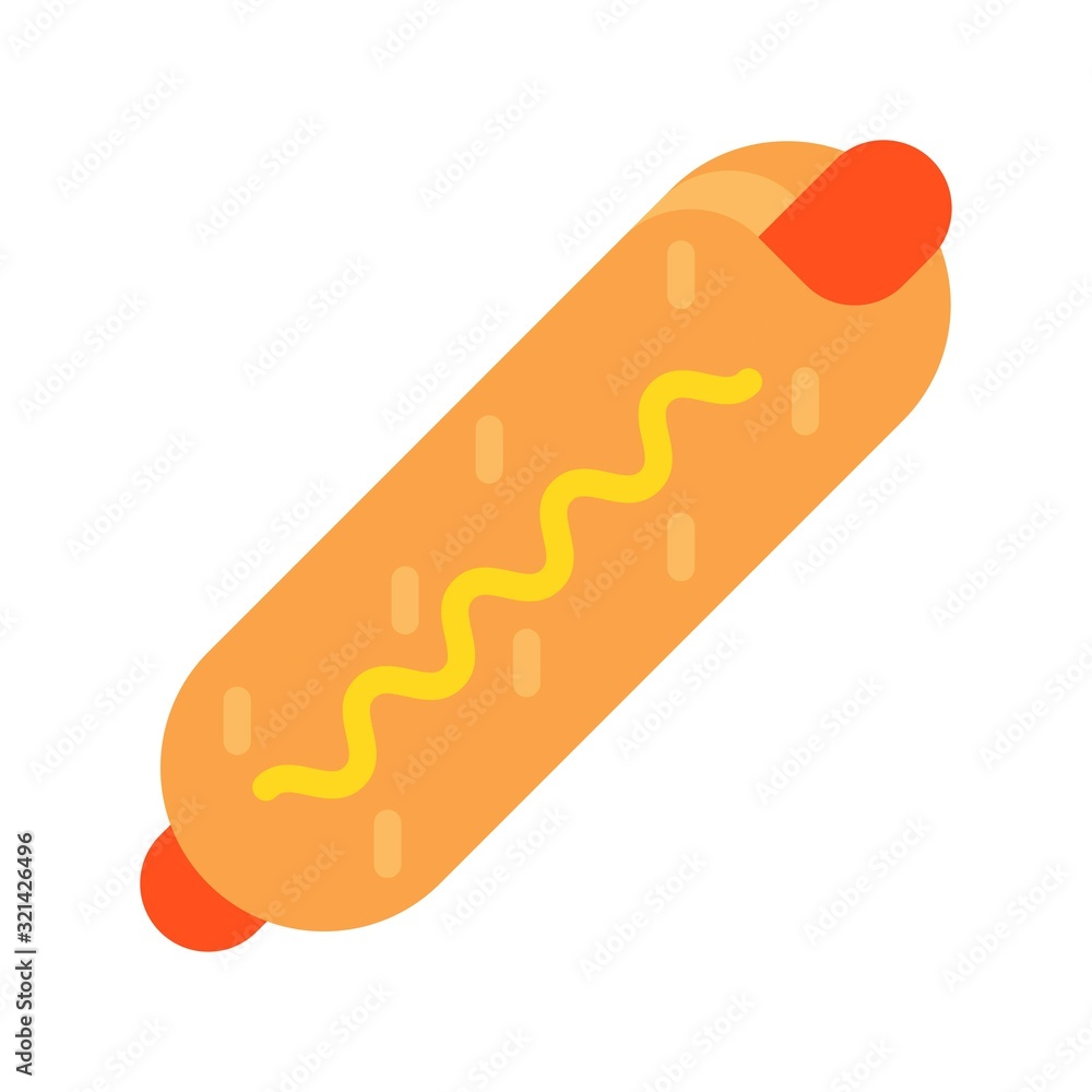 Hotdog vector, fast food related flat design icon Hotdog vector, fast food related flat design icon