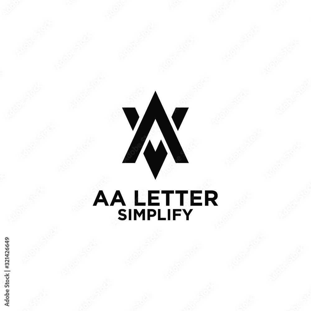 AA simple letter logo design with isolated white background AA simple letter logo design with isolated white background