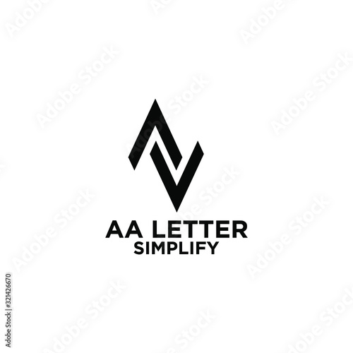 AA simple letter logo design with isolated white background