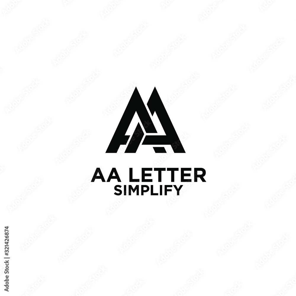 AA simple letter logo design with isolated white background AA simple letter logo design with isolated white background