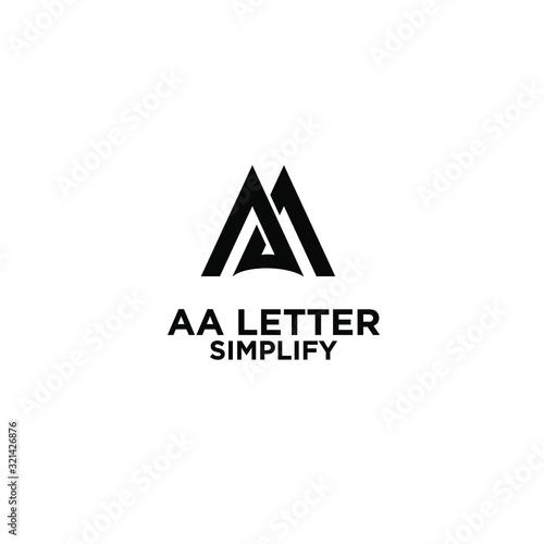 AA simple letter logo design with isolated white background