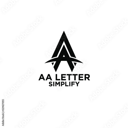 AA simple letter logo design with isolated white background