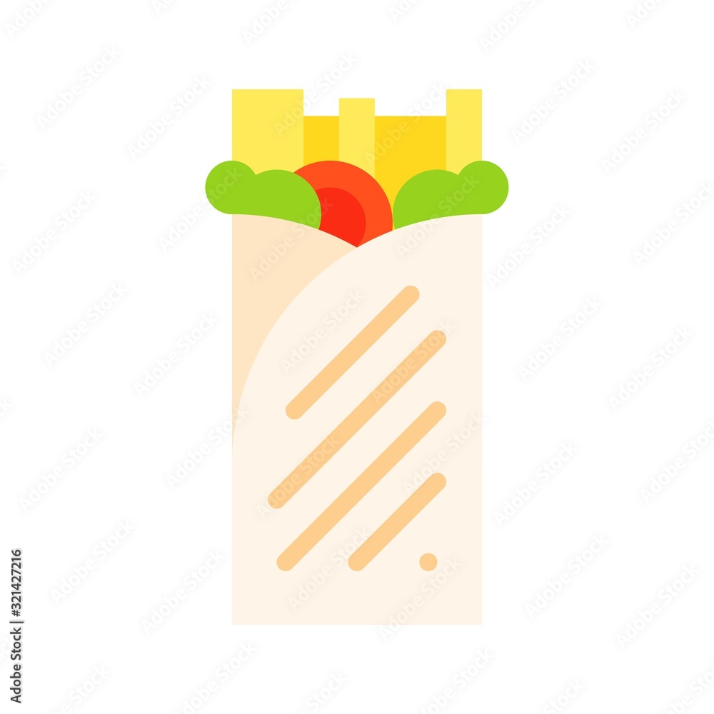 Obraz premium Burrito vector, fast food related flat design icon