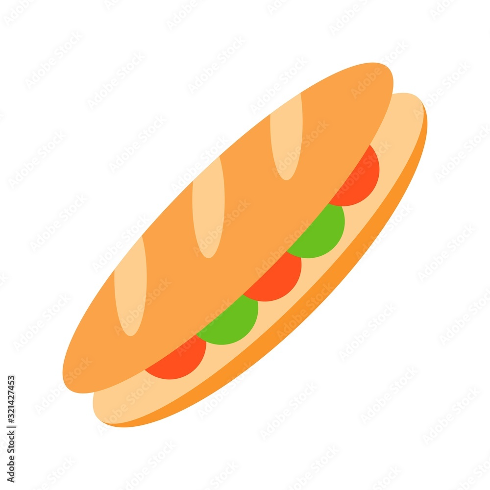 Sandwich vector, fast food related flat design icon Sandwich vector, fast food related flat design icon
