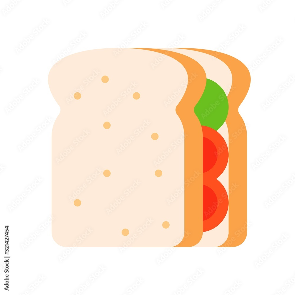 Sandwich vector, fast food related flat design icon