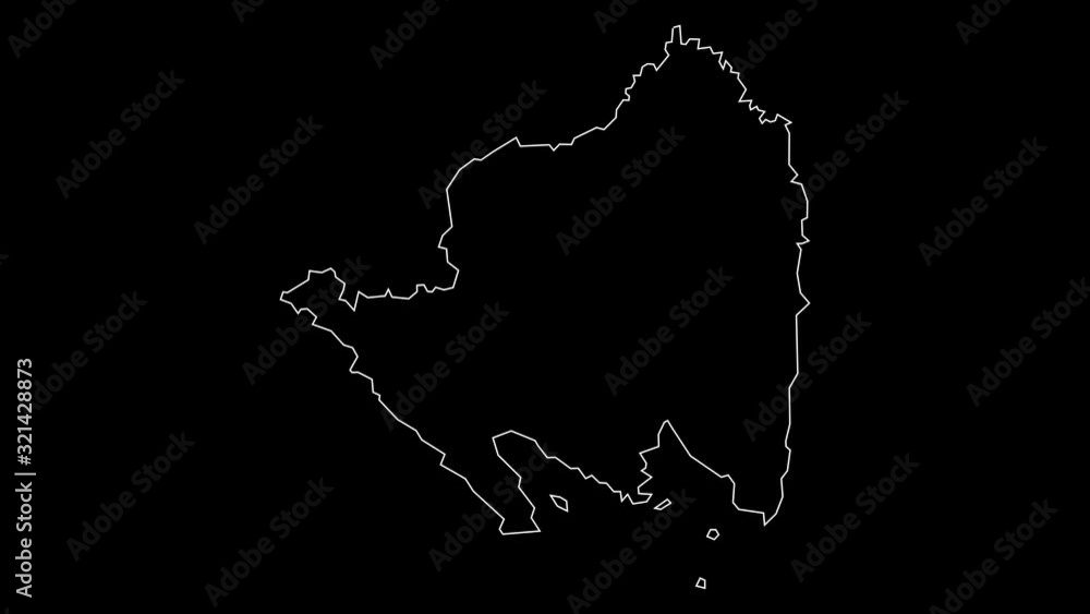 Lampung Indonesia province map outline animation Lampung Indonesia province map outline animation