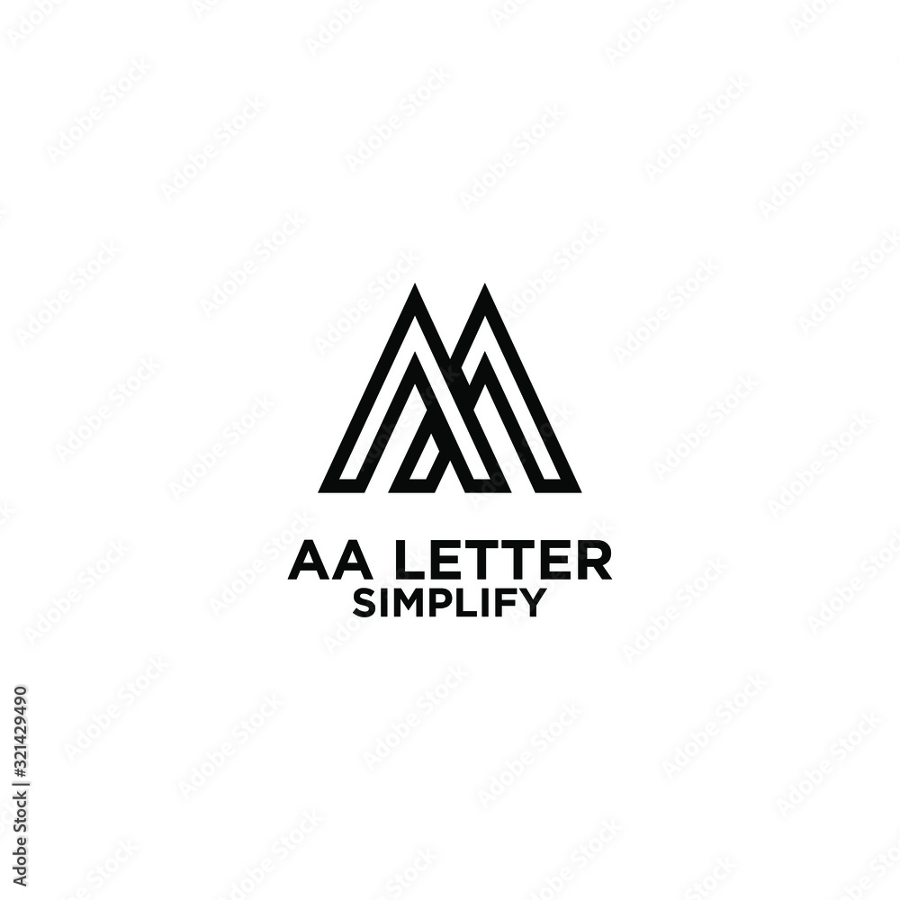 AA simple letter logo design with isolated white background AA simple letter logo design with isolated white background