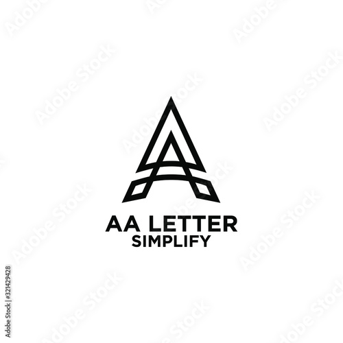 AA simple letter logo design with isolated white background