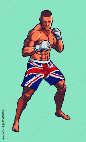 MMA Fighter wearing UK Flag