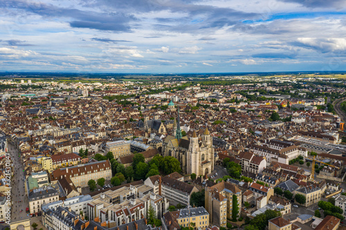 Aerial view of beautiful Dijon city in France