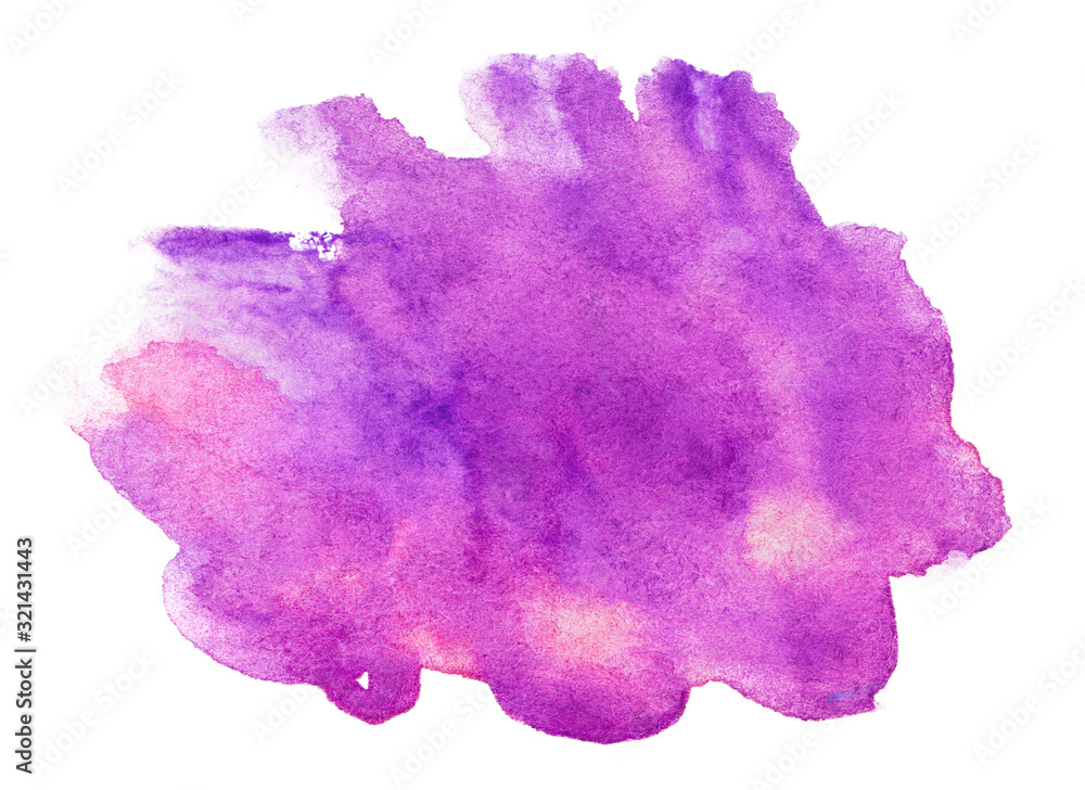 Watercolor stain magenta on paper with texture abstract grunge stain. Element for design on a white background isolated. Watercolor stain magenta on paper with texture abstract grunge stain. Element for design on a white background isolated.