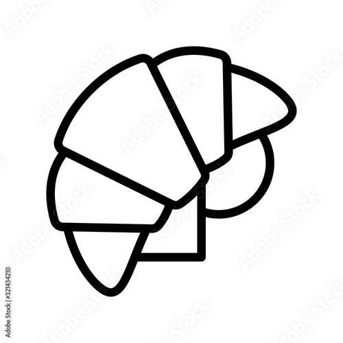 Croissant vector  fast food related line design icon