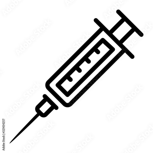 Syringe Icon Vector. Doctors often use syringes to prevent and treat malignant diseases.