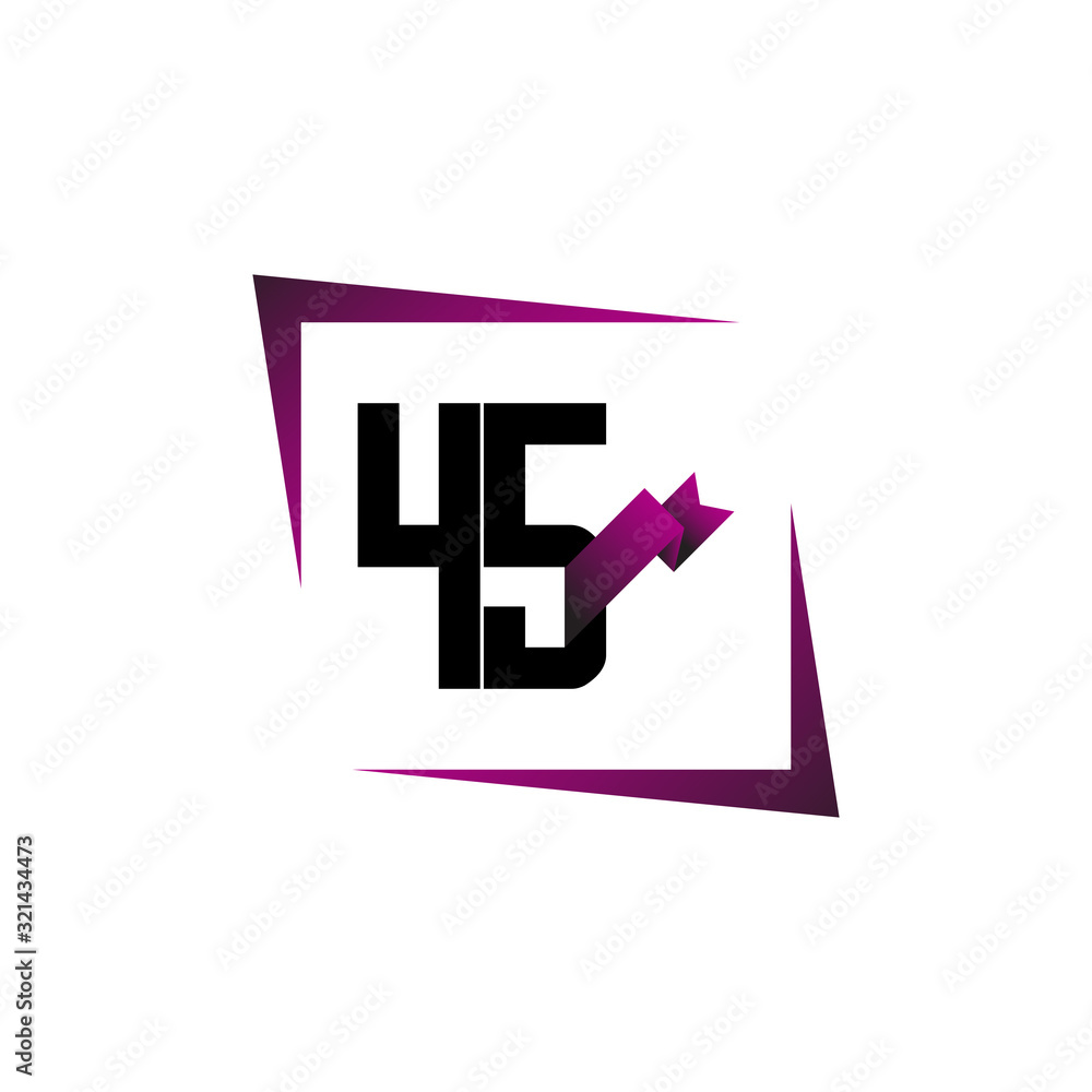 Obraz premium 45 Years Anniversary Celebration Vector Template Design Illustration