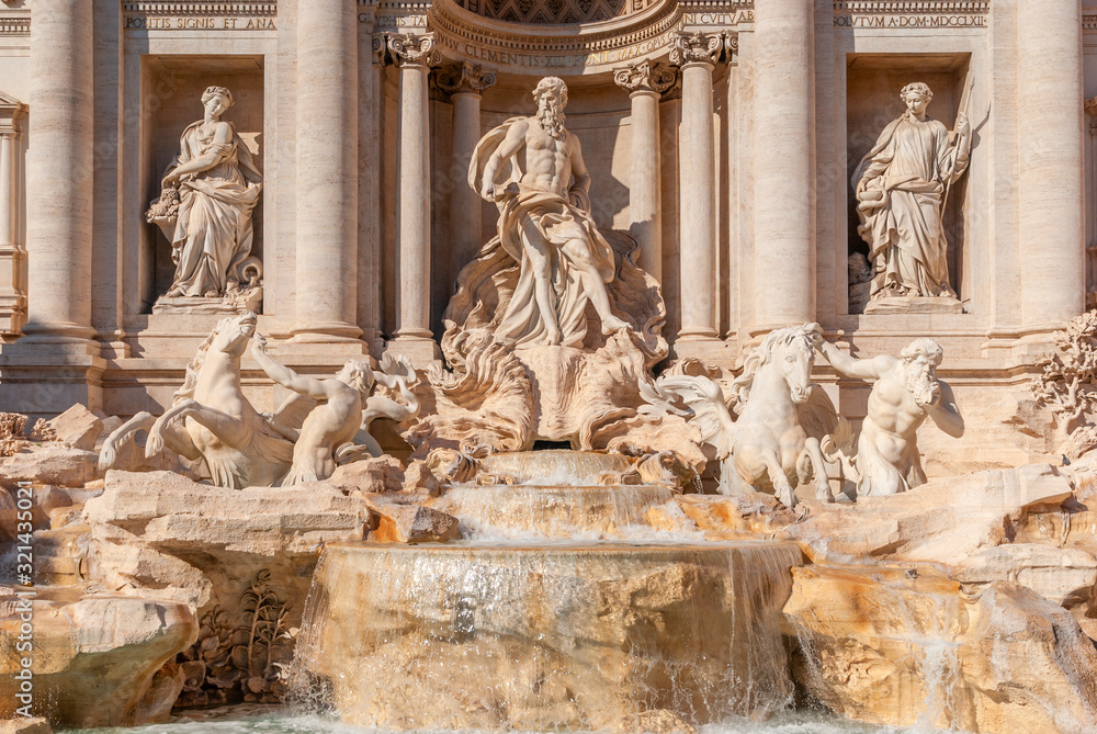 Trevi Fountain, Rome, Italy. Trevi Fountain is one of the main tourist attractions in the city.