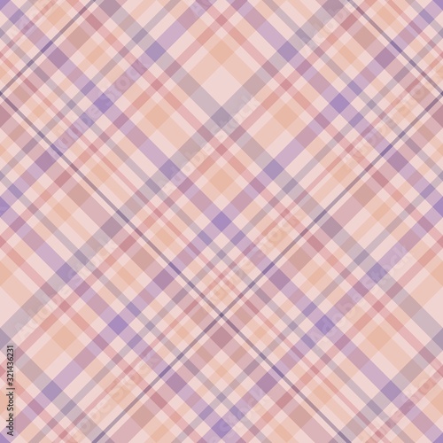 Seamless pattern in fantasy light pink, purple and beige colors for plaid, fabric, textile, clothes, tablecloth and other things. Vector image. 2