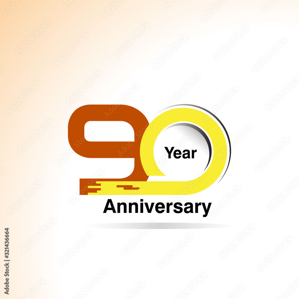 Fototapeta premium 90 Years Anniversary Celebration Vector Template Design Illustration