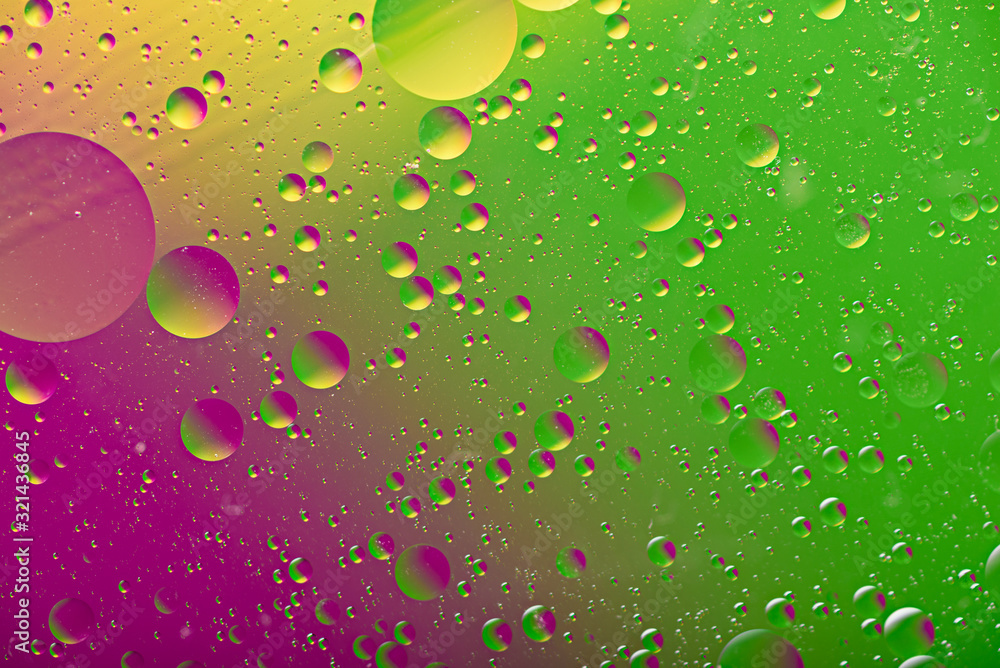 bubbles, drops on colorful art duotone background