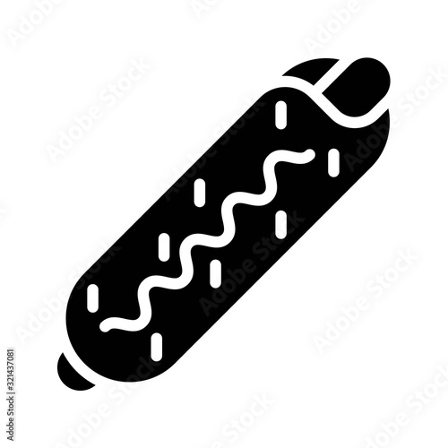 Hotdog vector, fast food related solid design icon