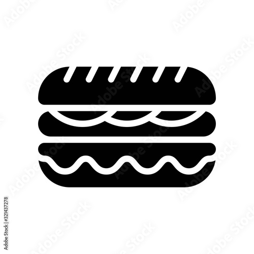 Hotdog vector, fast food related solid design icon