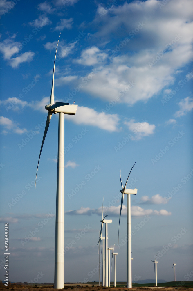 The group of windmills for renewable electric energy production The group of windmills for renewable electric energy production