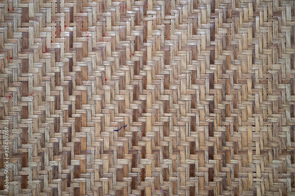 Fototapeta Textured wooden table mat background.