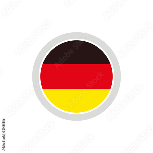 Isolated round shape German flag vector logo. Germany national symbol on the white background.