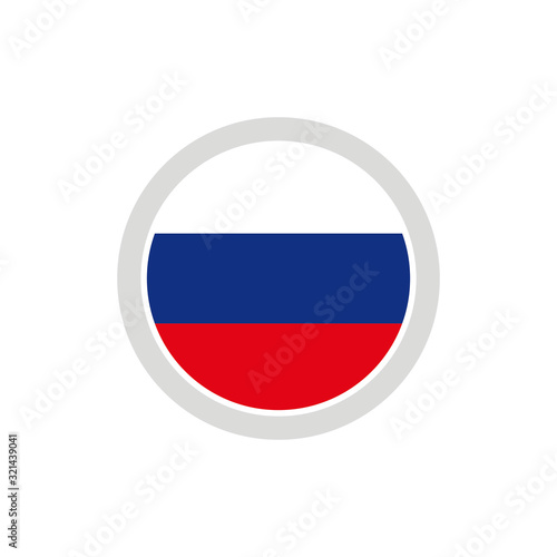 Isolated round shape Russia flag vector logo. Russian national symbol on the white background.