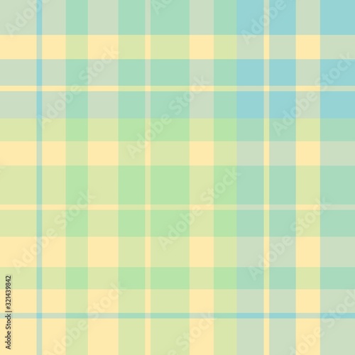 Seamless pattern in fantasy yellow, green and blue colors for plaid, fabric, textile, clothes, tablecloth and other things. Vector image.
