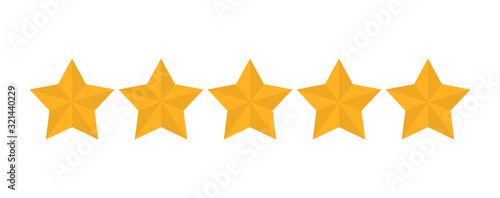 Star rating vector isolated. Golden star shape. Quality