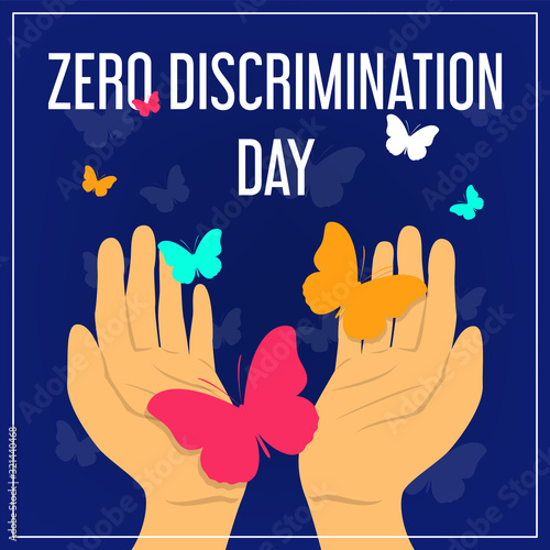 Zero discrimination day web banner design. International