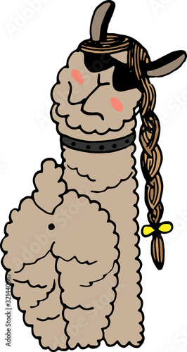 cute doodle alpaca for greeting cards, prints, kids illustrations and thematic designs