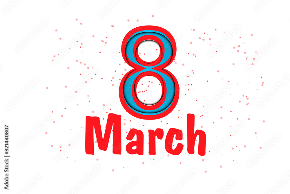 March 8. International Women's Day. Gift card. For your design. March 8. International Women's Day. Gift card. For your design.