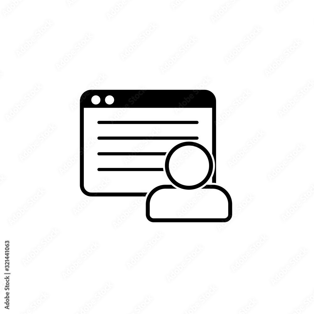  Internet user. Vector icon isolated on white background.