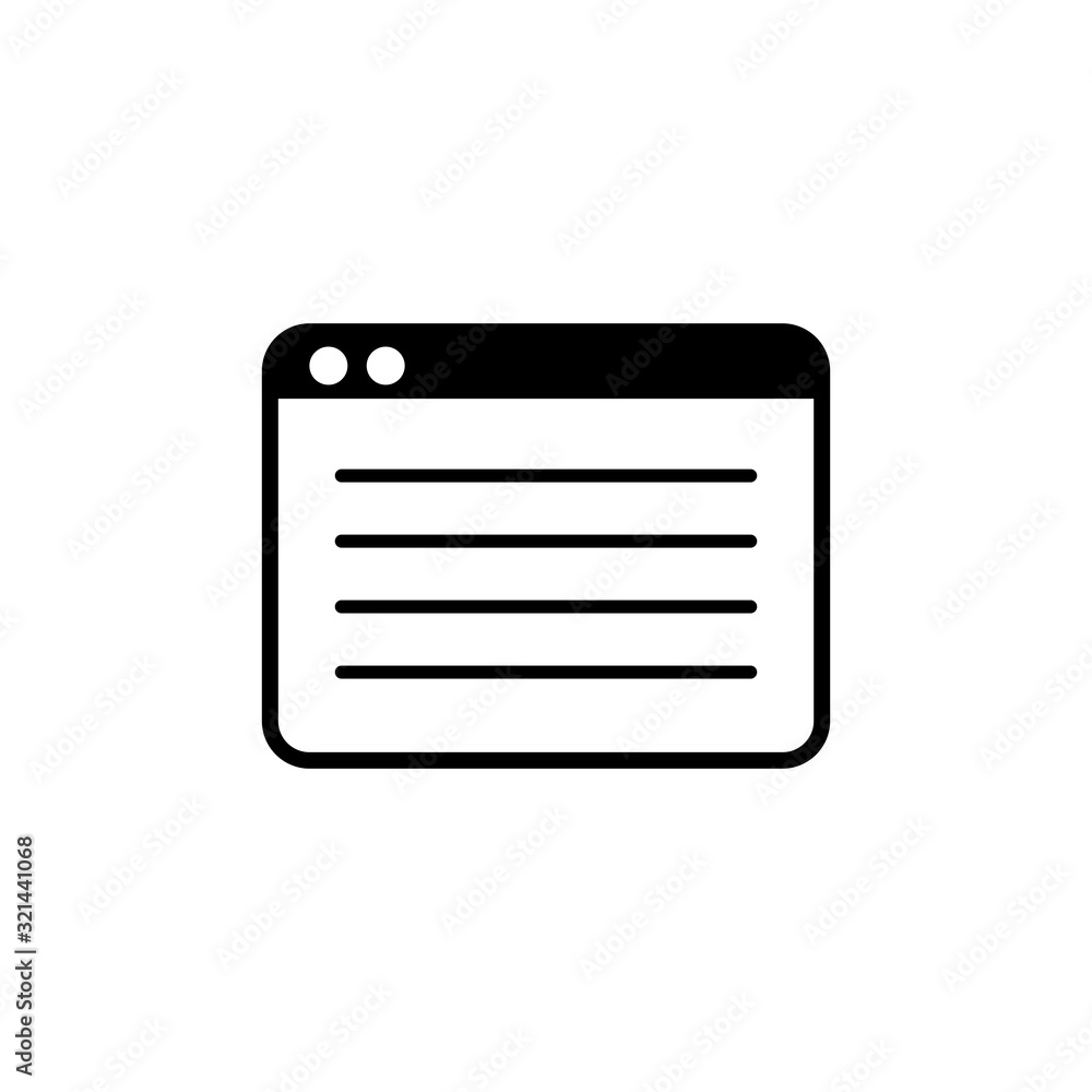 Webpage. Vector icon isolated on white background. Webpage. Vector icon isolated on white background.