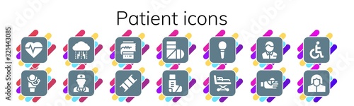 Modern Simple Set of patient Vector filled Icons